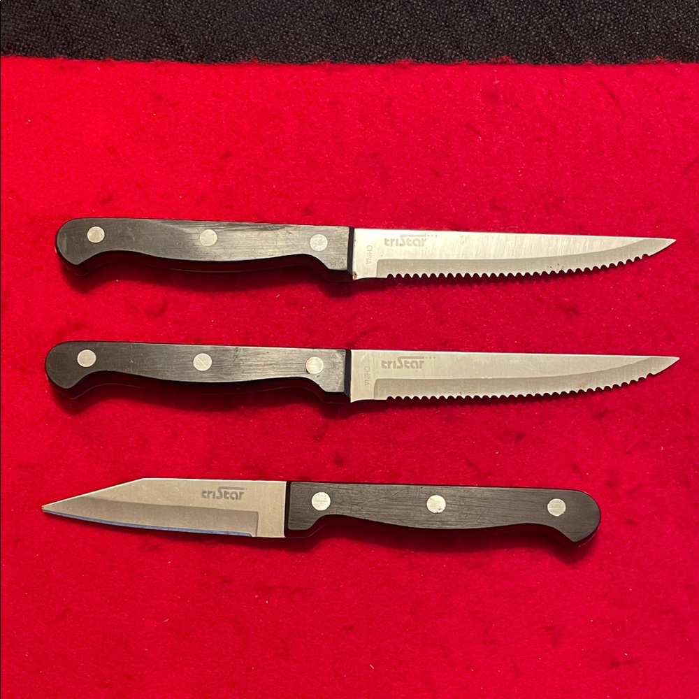 TriStar Black Handle Knife Set